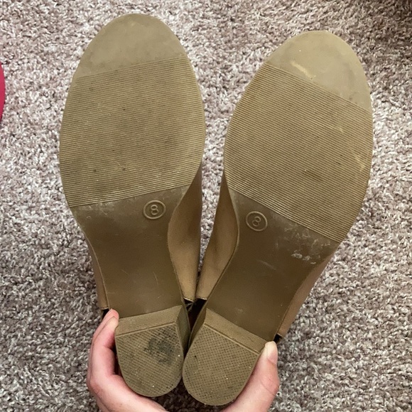 Candie’s peep toe booties. Tan. Size 8 - Picture 3 of 4